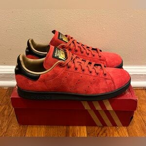 Adidas Stan Smith Cpt. Hook Skate Red Black Shoes Mens Size 10.5 Worn Once